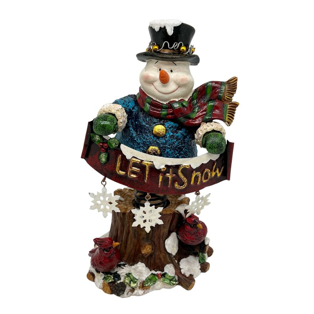 New in Box Kirkland's Let It Snow Snowman On A Spring Decoration Vintage 90s